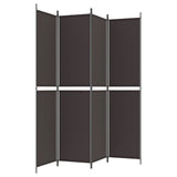 NNEVL 4-Panel Room Divider Brown 200x220 cm Fabric