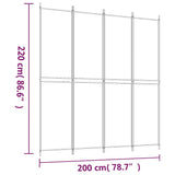 NNEVL 4-Panel Room Divider Brown 200x220 cm Fabric