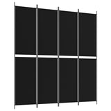 NNEVL 4-Panel Room Divider Black 200x220 cm Fabric