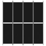 NNEVL 4-Panel Room Divider Black 200x220 cm Fabric