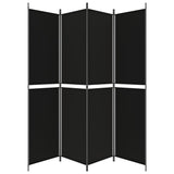 NNEVL 4-Panel Room Divider Black 200x220 cm Fabric