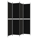 NNEVL 4-Panel Room Divider Black 200x220 cm Fabric