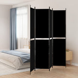 NNEVL 4-Panel Room Divider Black 200x220 cm Fabric