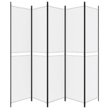 NNEVL 5-Panel Room Divider White 250x220 cm Fabric