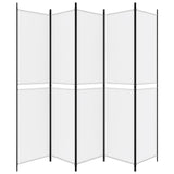 NNEVL 5-Panel Room Divider White 250x220 cm Fabric