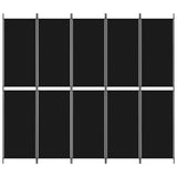 NNEVL 5-Panel Room Divider Black 250x220 cm Fabric
