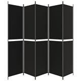 NNEVL 5-Panel Room Divider Black 250x220 cm Fabric