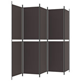NNEVL 6-Panel Room Divider Brown 300x220 cm Fabric
