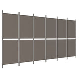 NNEVL 6-Panel Room Divider Anthracite 300x220 cm Fabric