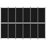 NNEVL 6-Panel Room Divider Black 300x220 cm Fabric