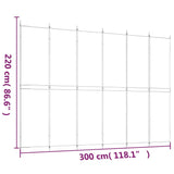 NNEVL 6-Panel Room Divider Black 300x220 cm Fabric