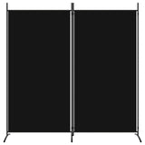 NNEVL 2-Panel Room Divider Black 175x180 cm Fabric