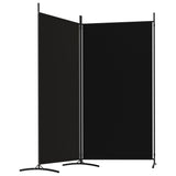NNEVL 2-Panel Room Divider Black 175x180 cm Fabric
