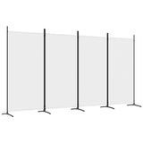 NNEVL 4-Panel Room Divider White 346x180 cm Fabric