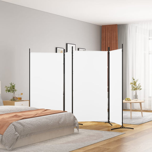 NNEVL 4-Panel Room Divider White 346x180 cm Fabric