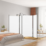 NNEVL 4-Panel Room Divider White 346x180 cm Fabric