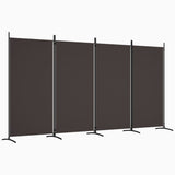 NNEVL 4-Panel Room Divider Brown 346x180 cm Fabric