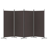 NNEVL 4-Panel Room Divider Brown 346x180 cm Fabric