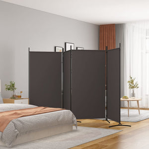 NNEVL 4-Panel Room Divider Brown 346x180 cm Fabric
