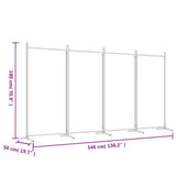 NNEVL 4-Panel Room Divider Anthracite 346x180 cm Fabric