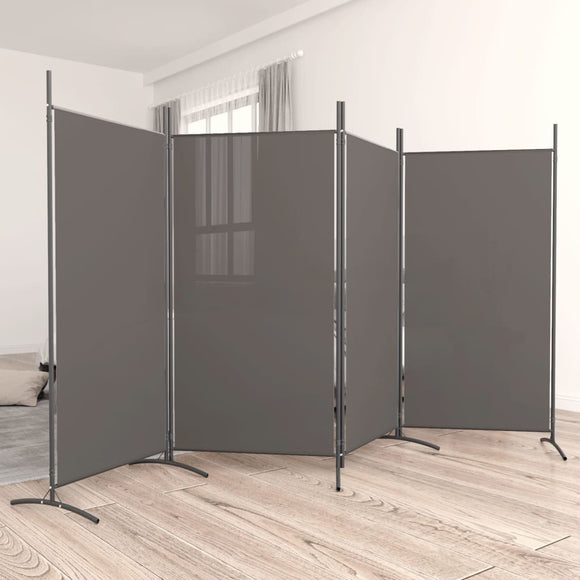 NNEVL 4-Panel Room Divider Anthracite 346x180 cm Fabric