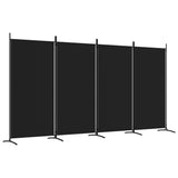 NNEVL 4-Panel Room Divider Black 346x180 cm Fabric