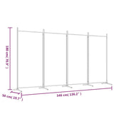 NNEVL 4-Panel Room Divider Black 346x180 cm Fabric