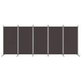 NNEVL 5-Panel Room Divider Brown 433x180 cm Fabric