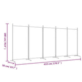 NNEVL 5-Panel Room Divider Anthracite 433x180 cm Fabric