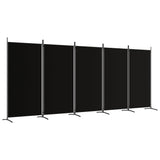 NNEVL 5-Panel Room Divider Black 433x180 cm Fabric