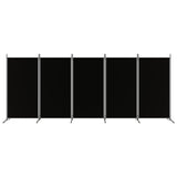 NNEVL 5-Panel Room Divider Black 433x180 cm Fabric