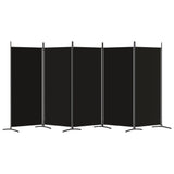 NNEVL 5-Panel Room Divider Black 433x180 cm Fabric