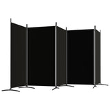 NNEVL 5-Panel Room Divider Black 433x180 cm Fabric