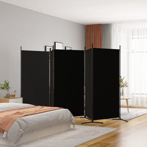 NNEVL 5-Panel Room Divider Black 433x180 cm Fabric