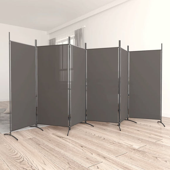 NNEVL 6-Panel Room Divider Anthracite 520x180 cm Fabric