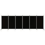 NNEVL 6-Panel Room Divider Black 520x180 cm Fabric