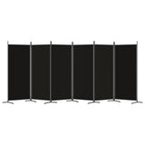 NNEVL 6-Panel Room Divider Black 520x180 cm Fabric