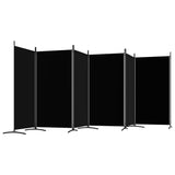 NNEVL 6-Panel Room Divider Black 520x180 cm Fabric