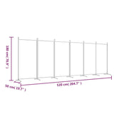 NNEVL 6-Panel Room Divider Black 520x180 cm Fabric