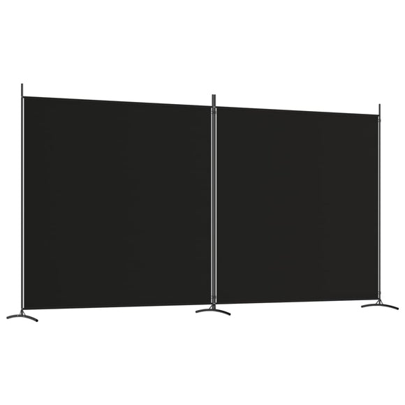 NNEVL 2-Panel Room Divider Black 348x180 cm Fabric