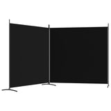 NNEVL 2-Panel Room Divider Black 348x180 cm Fabric