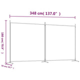 NNEVL 2-Panel Room Divider Black 348x180 cm Fabric