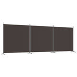 NNEVL 3-Panel Room Divider Brown 525x180 cm Fabric