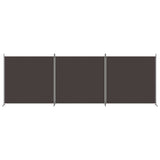 NNEVL 3-Panel Room Divider Brown 525x180 cm Fabric