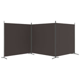 NNEVL 3-Panel Room Divider Brown 525x180 cm Fabric