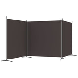 NNEVL 3-Panel Room Divider Brown 525x180 cm Fabric