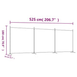 NNEVL 3-Panel Room Divider Brown 525x180 cm Fabric