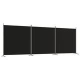 NNEVL 3-Panel Room Divider Black 525x180 cm Fabric