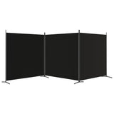 NNEVL 3-Panel Room Divider Black 525x180 cm Fabric