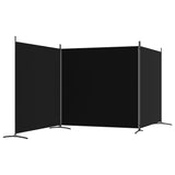NNEVL 3-Panel Room Divider Black 525x180 cm Fabric